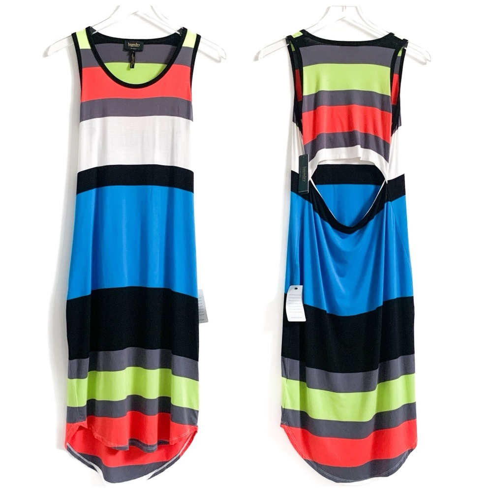 NEW Laundry by Shelli Segal Striped Tank Dress - Cutout Back, Size Small